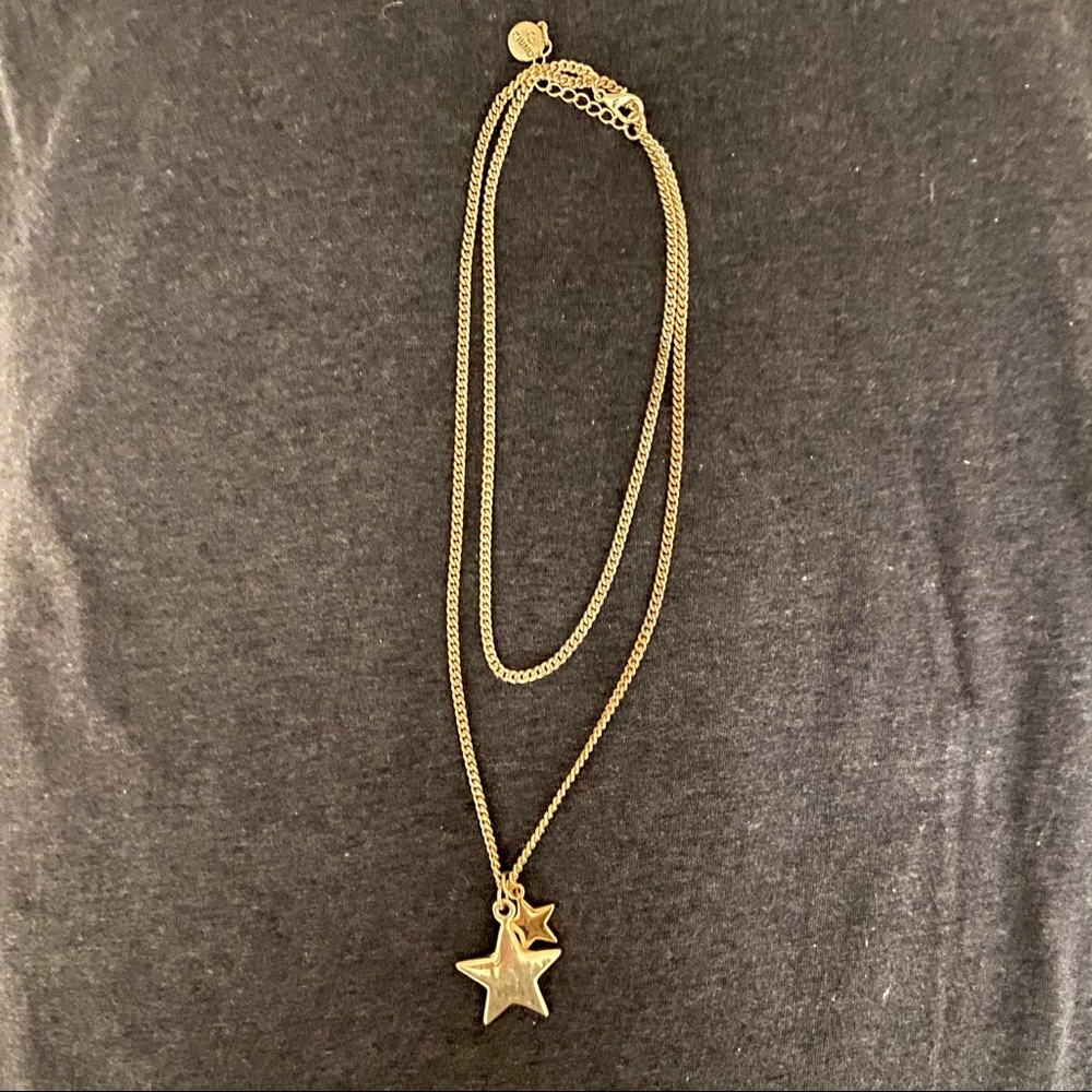 Gold and silver star necklace